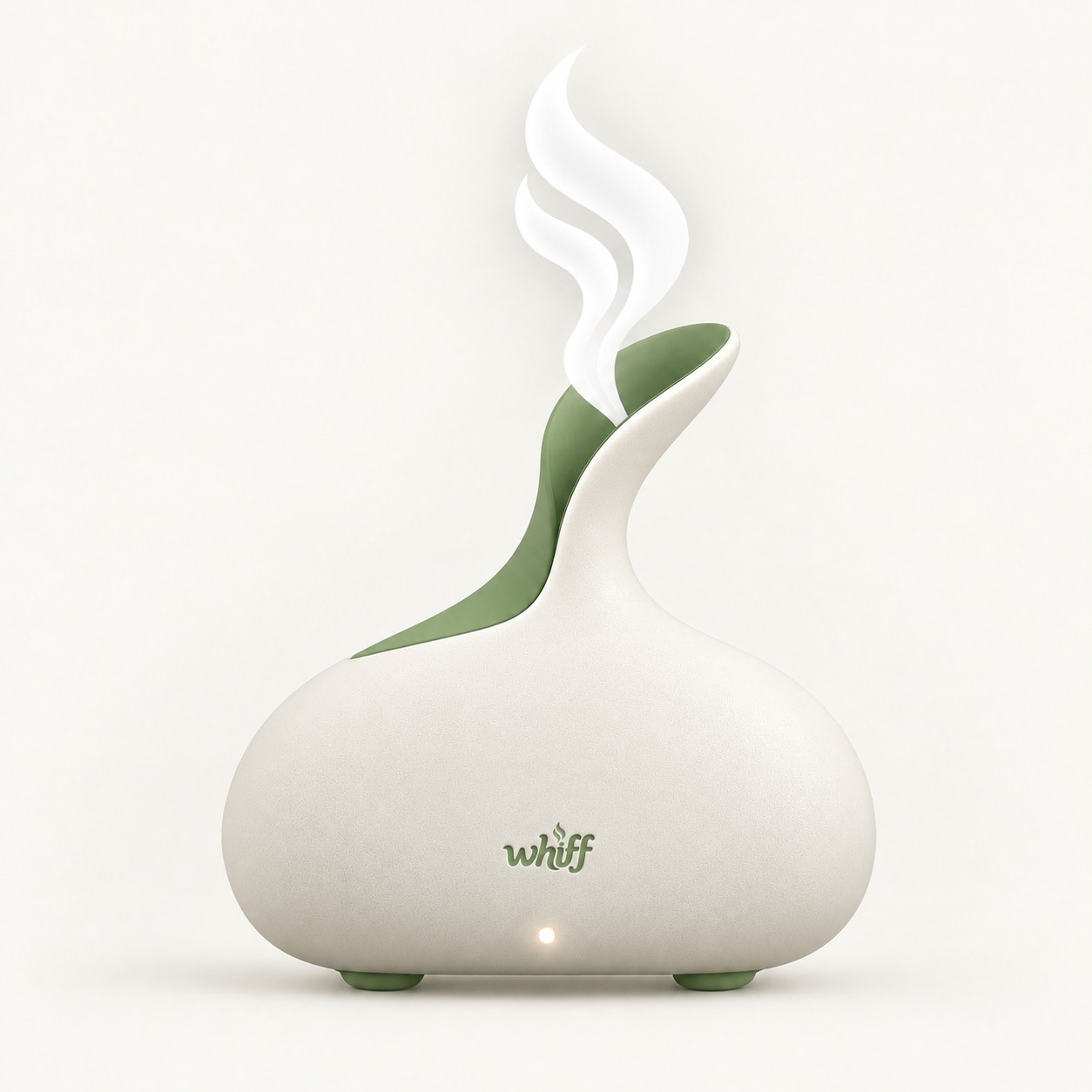 Whiff ceramic-look diffuser with leaf-shaped green opening